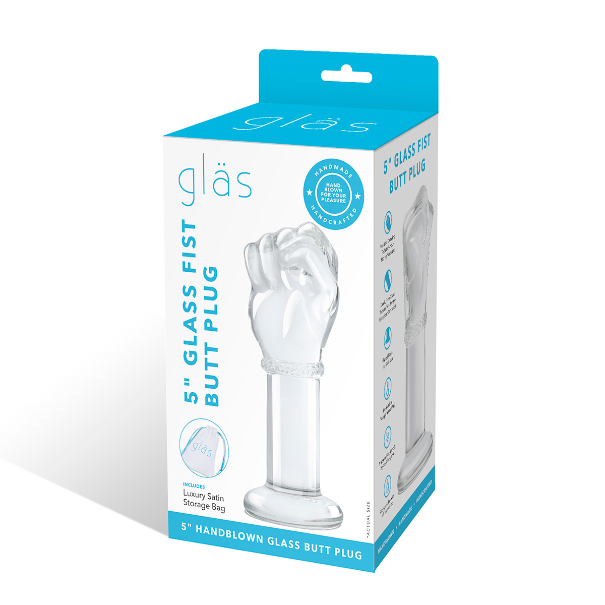 Glas Анальный фистинг-плаг из стекла 5 in Glass Fist Butt Plug