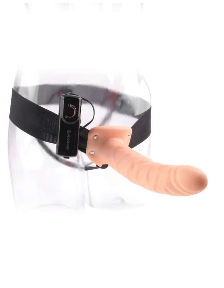 Полый страпон с вибрацией телесный Fetish Fantasy Series 8 Vibrating Hollow Strap-On