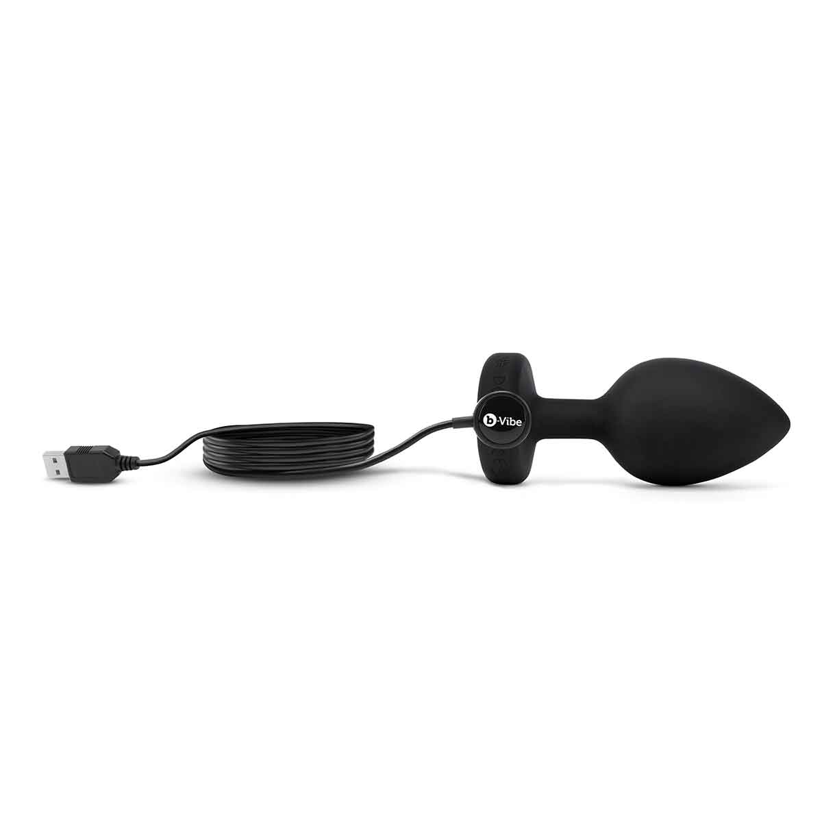 b-Vibe Вибрирующая втулка Vibrating Jewel Plug XXL черного цвета