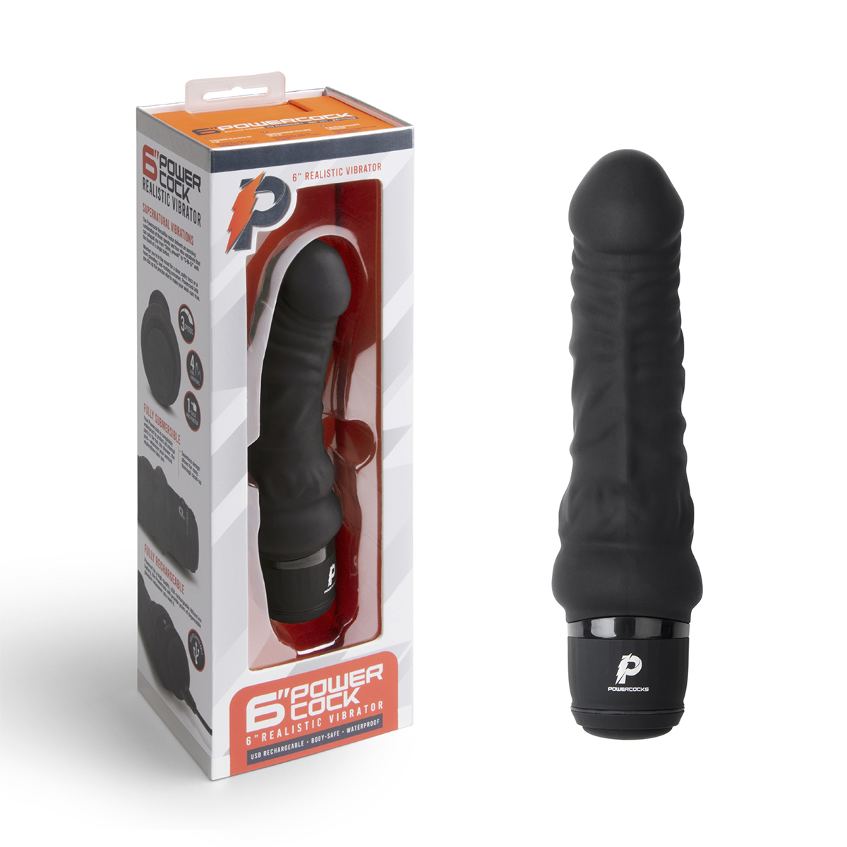 PowerCocks Небольшой массажер 6" Realistic Vibrator черный