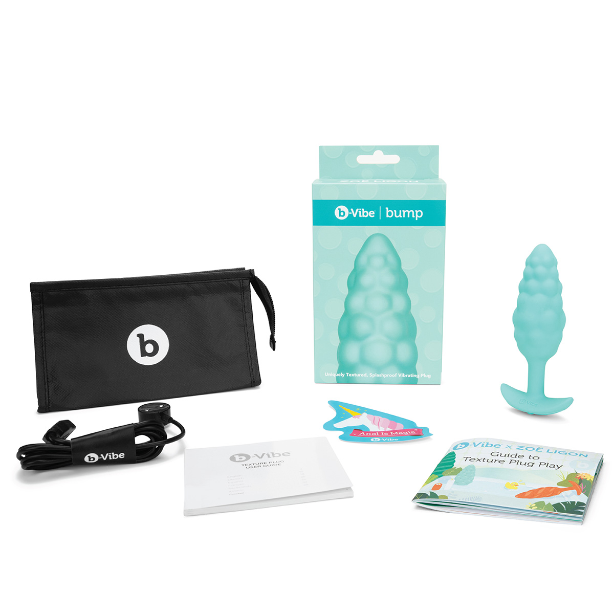 b-Vibe Анальный текстурированный плаг с вибрацией от b-Vibe Bump