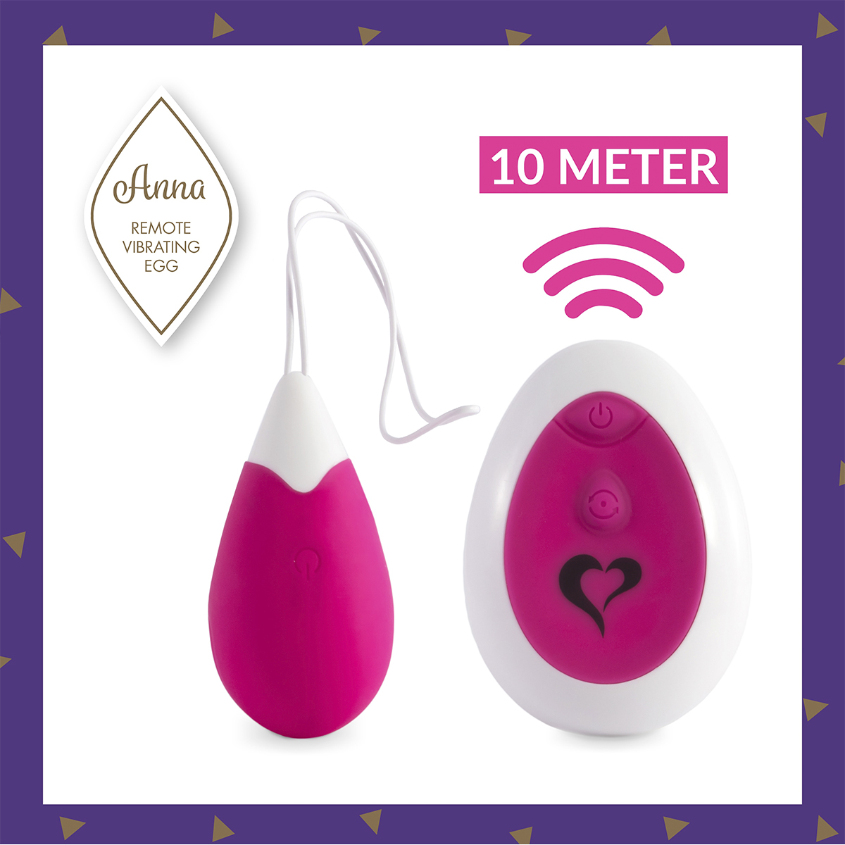 FeelzToys Вибромассажер в форме капли на радиоуправлении Anna Vibrating Egg розовый
