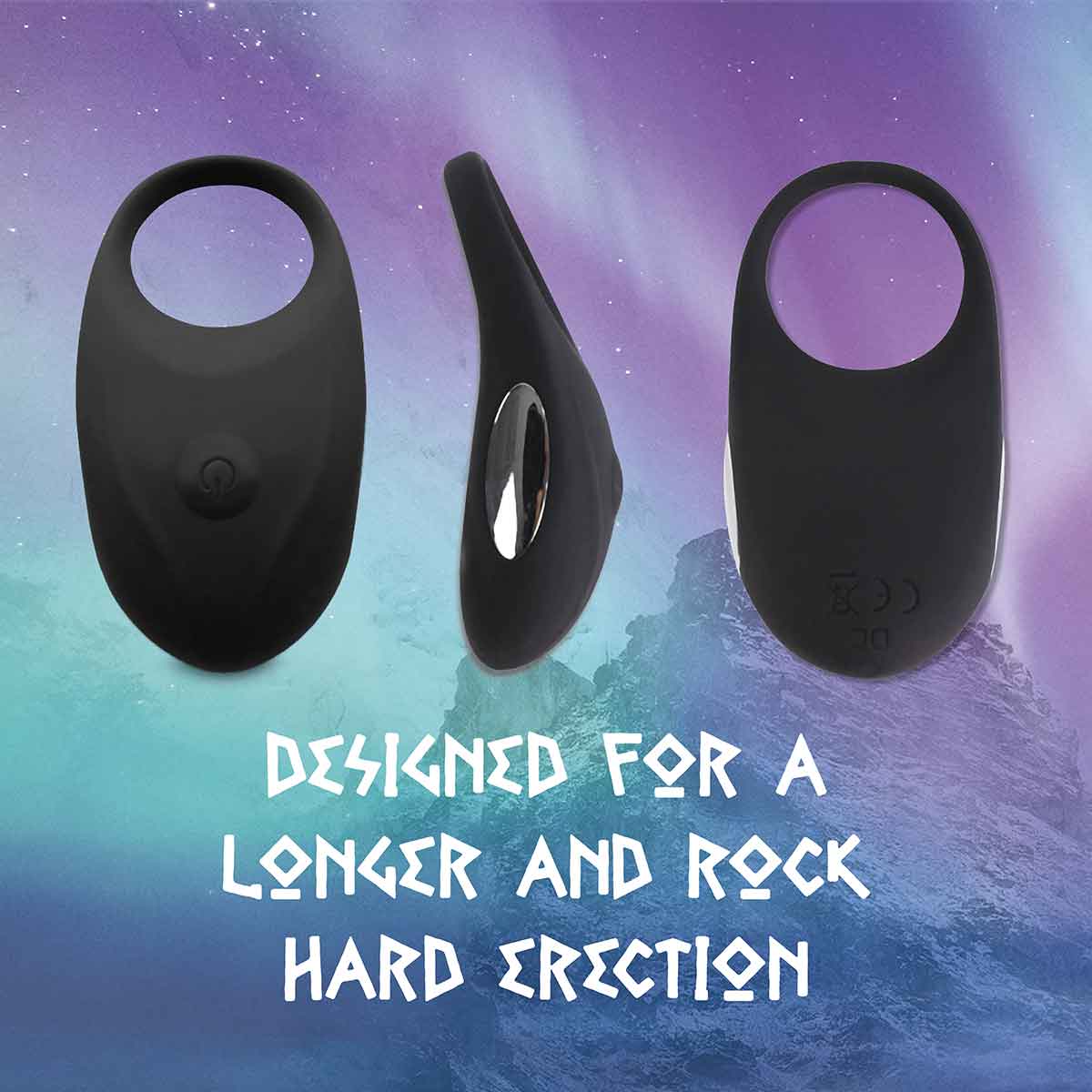 FeelzToys Кольцо эрекционное с вибрацией Thor Cockring Black черное