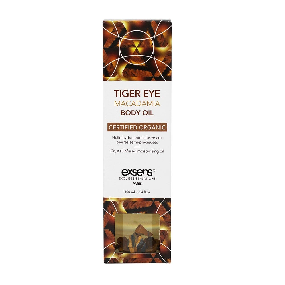 Органическое массажное масло с камнями TIGER EYE MACADAMIA