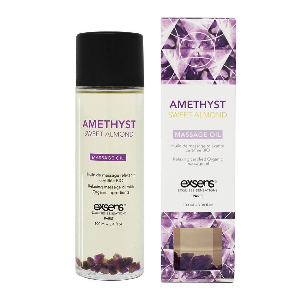 Органическое массажное масло с камнями AMETHYST SWEET ALMOND
