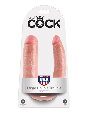 Фаллоимитатор двухголовый - безременной страпон, телесный King Cock