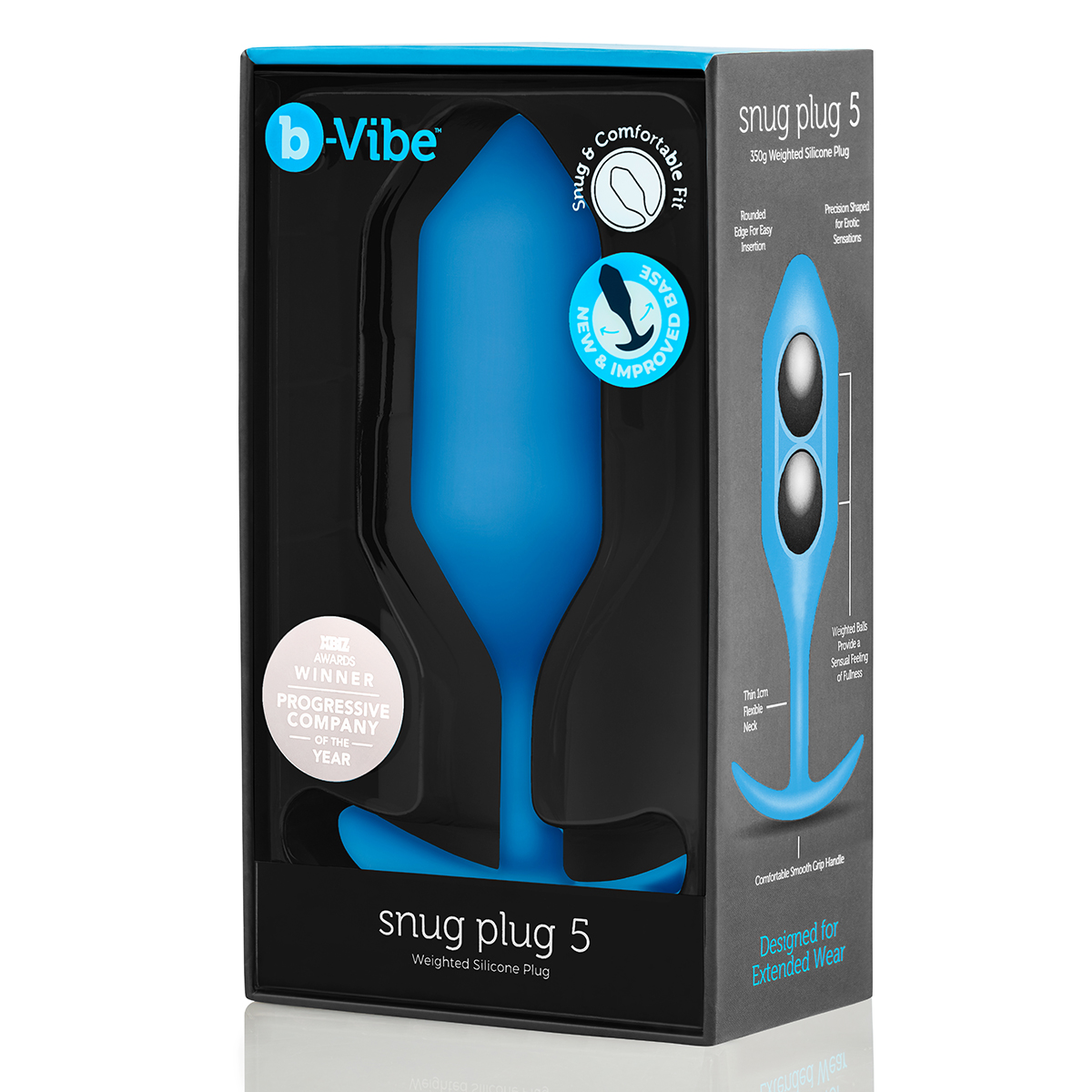 b-Vibe Профессиональная пробка для ношения B-vibe Snug Plug 5 синяя