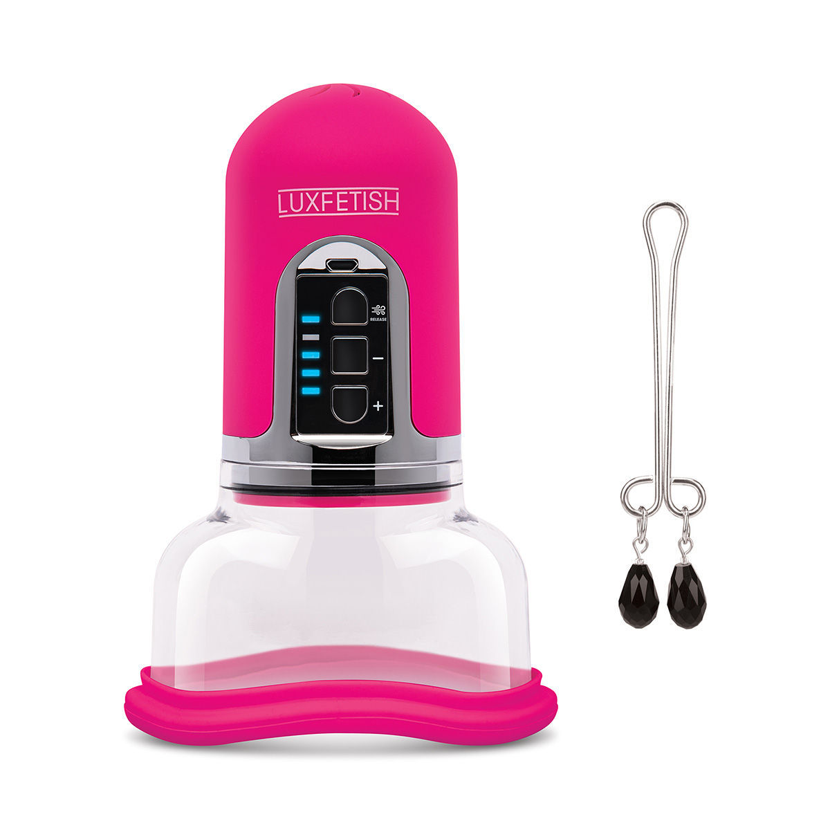Lux Fetish Вакуумный насос-помпа для клитора Rechargeable 4-Function Auto Pussy Pump With Clit 20 Clamp