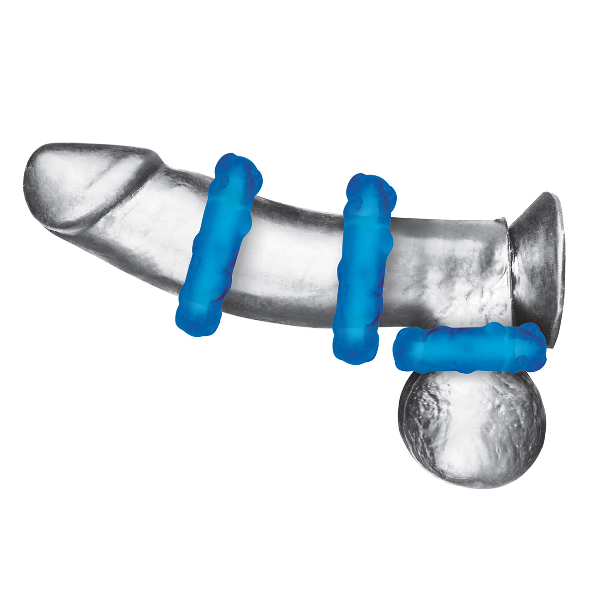 BlueLine Комплект из трех колец для эрекции 3-Pack Ribbed Rider Cock Ring Set