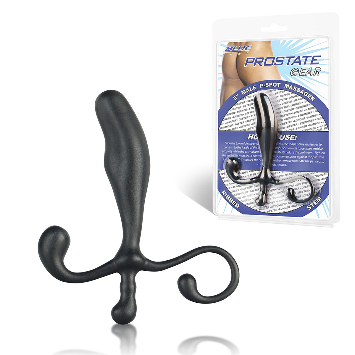 BlueLine Черный массажер простаты 5" Male P-Spot