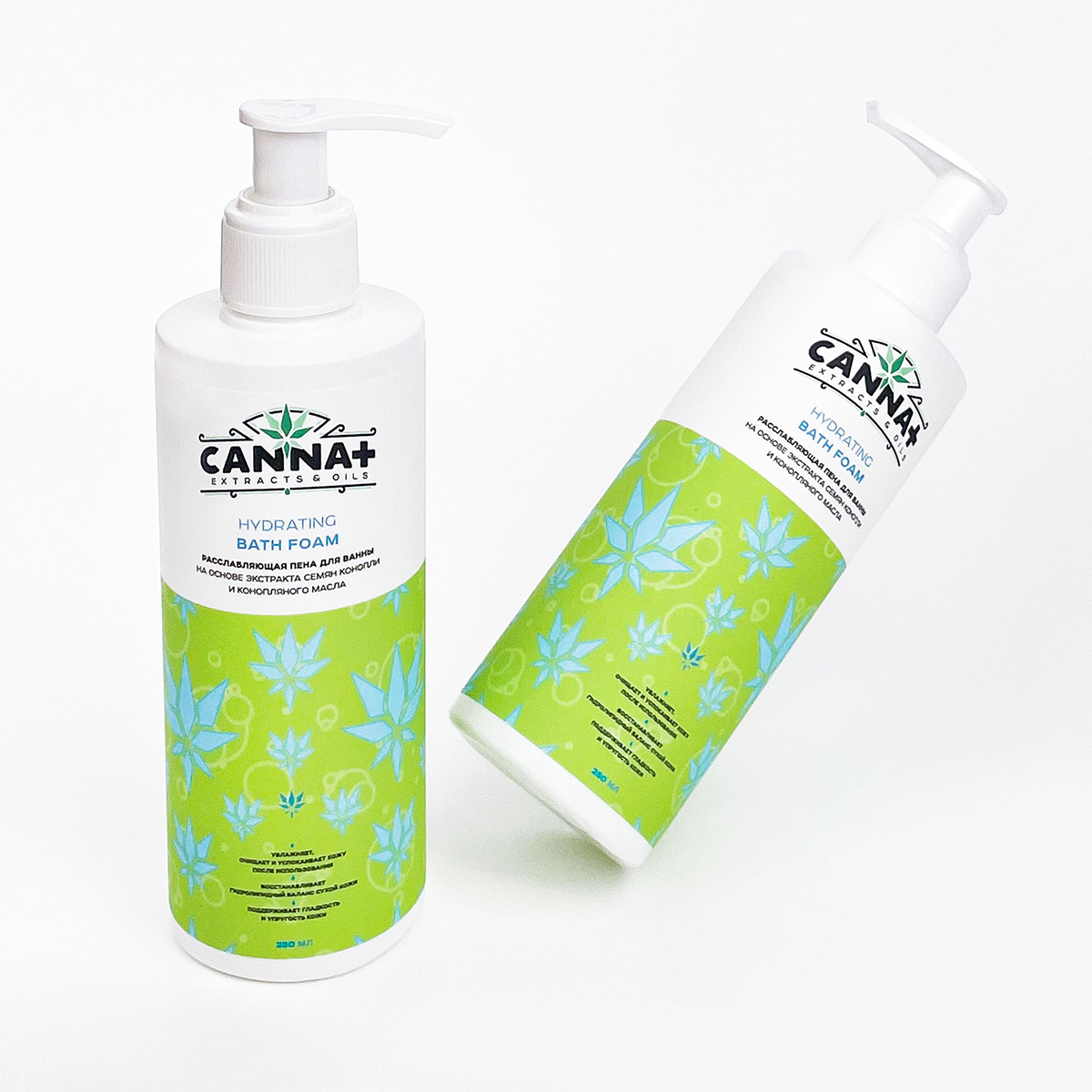 CANNA+ Расслабляющая пена для ванны CANNA+ Hydrating Bath Foam 250 мл