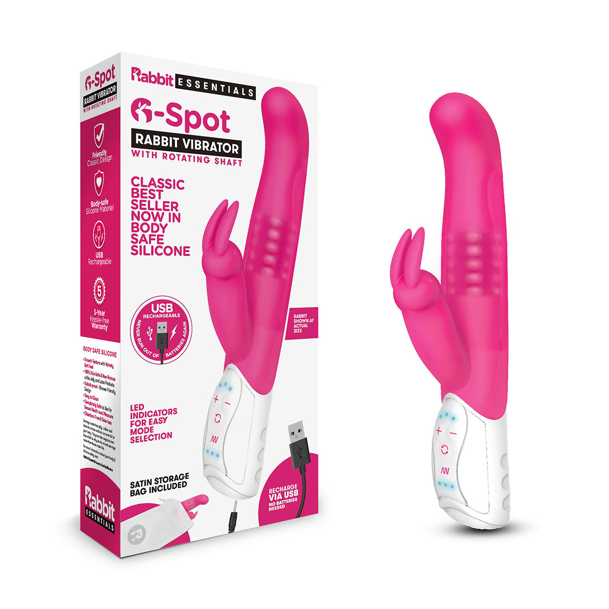 Rabbit Essentials Кролик-вибратор для точки G-SPOT RABBIT розовый