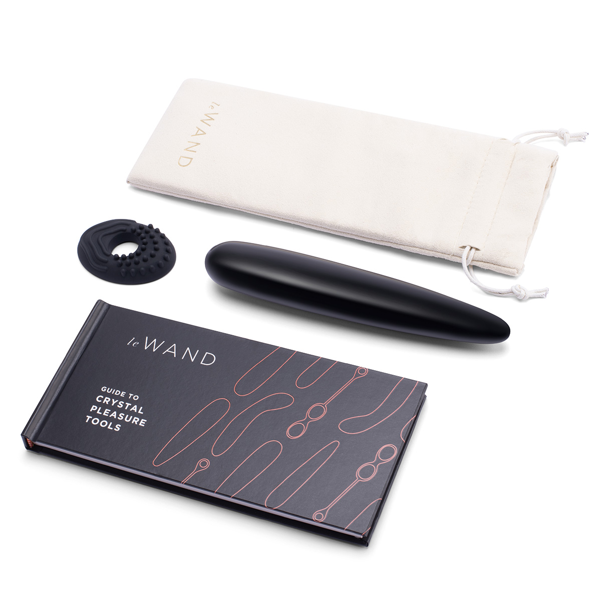 le WAND Массажер тонкий le WAND Crystal Slim Wand черный обсидиан