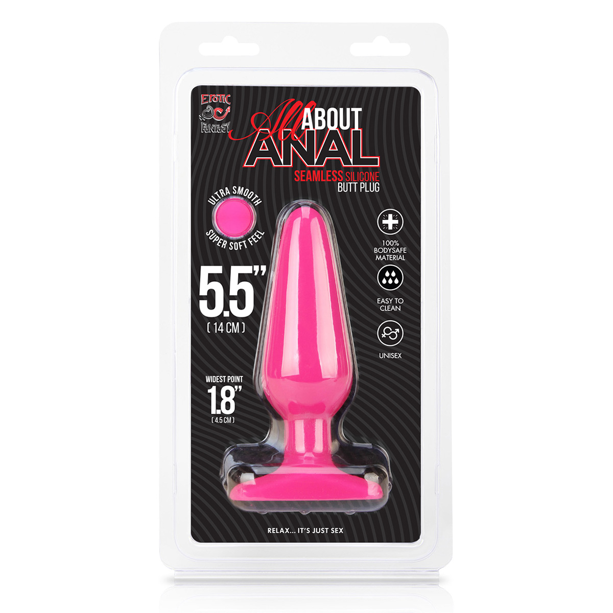 Erotic Fantasy Розовый плаг из силикона класса люкс 5,5''