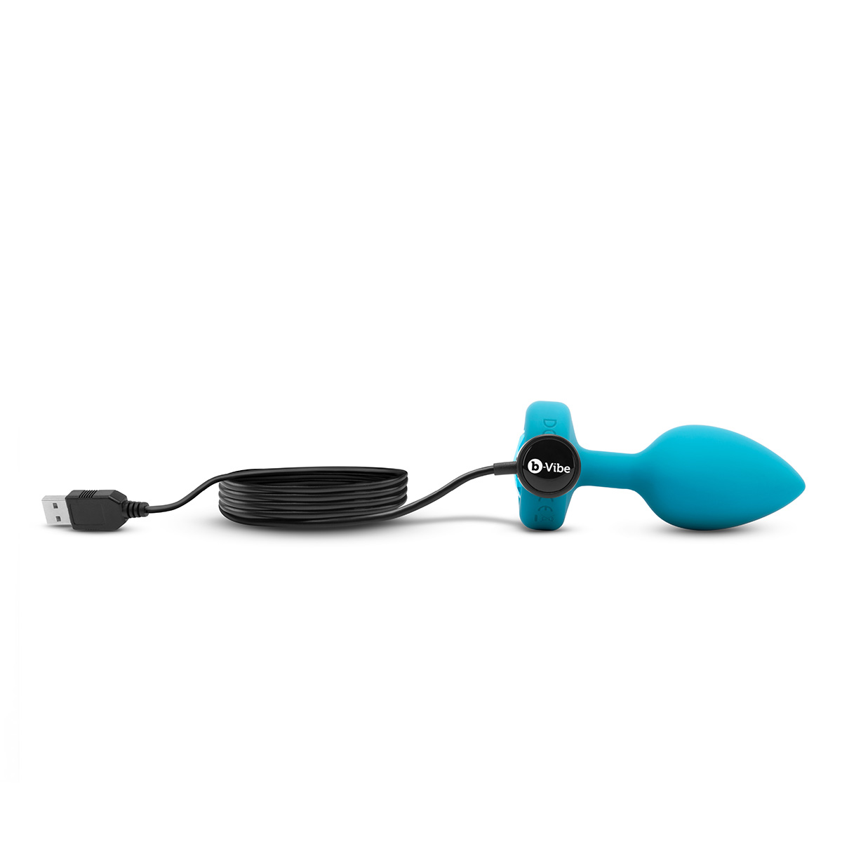 b-Vibe Вибрирующая втулка Vibrating Jewel Plug S/M бирюзового цвета