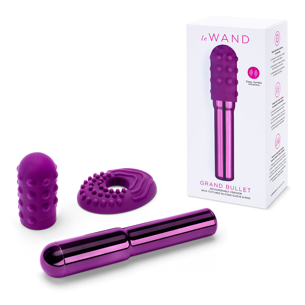 le WAND Люксовый вибратор le WAND Grand Bullet вишневый