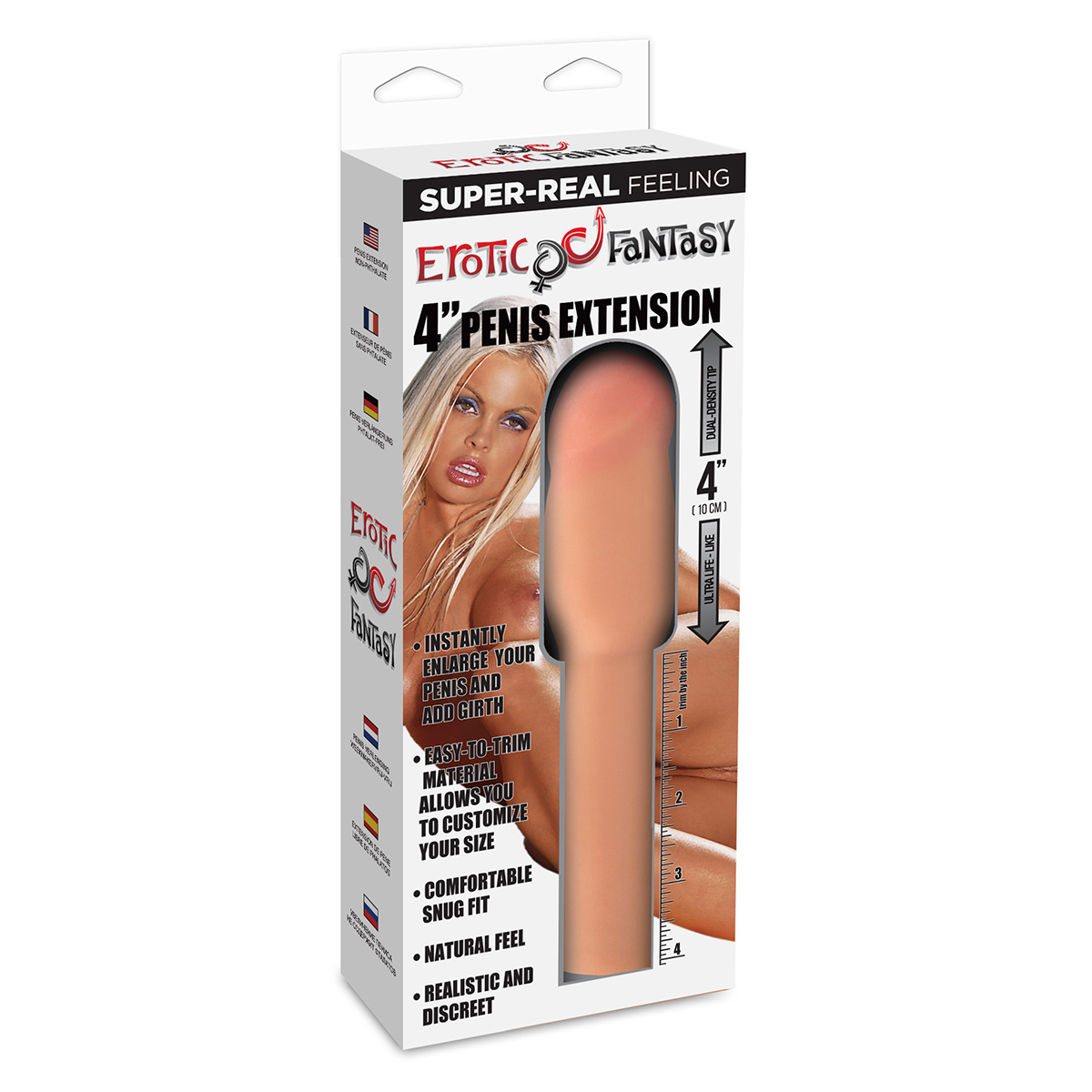 Erotic Fantasy Насадка для увеличения члена на 10 см реалистичная GIRTH EXTENDER
