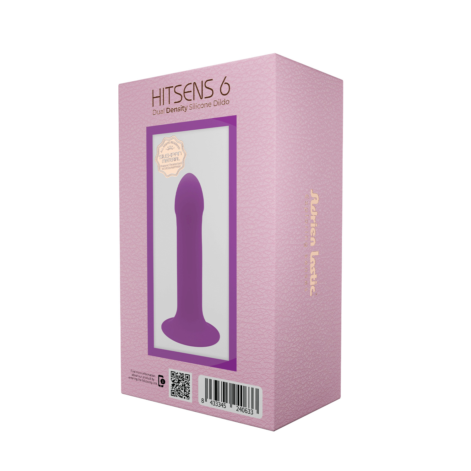 Дилдо на присоске с двойной плотностью ADRIEN LASTIC DILDO HITSENS DUAL DENSITY S06 Purple