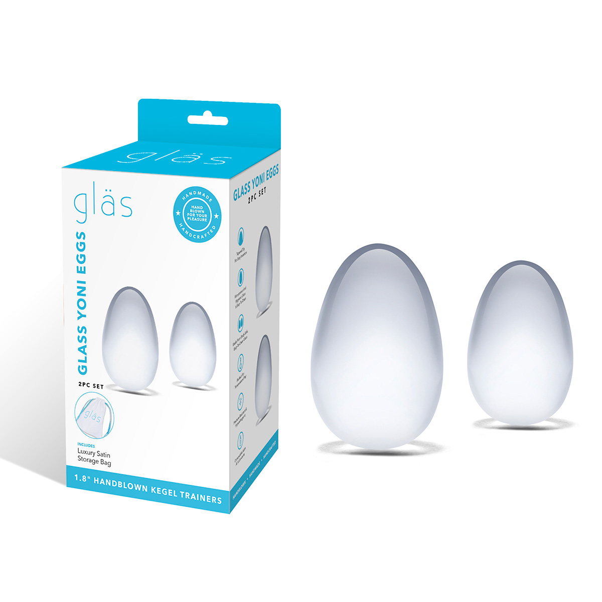 Glas Сет из 2 стеклянных яиц для Йони техники YONI EGGS SET