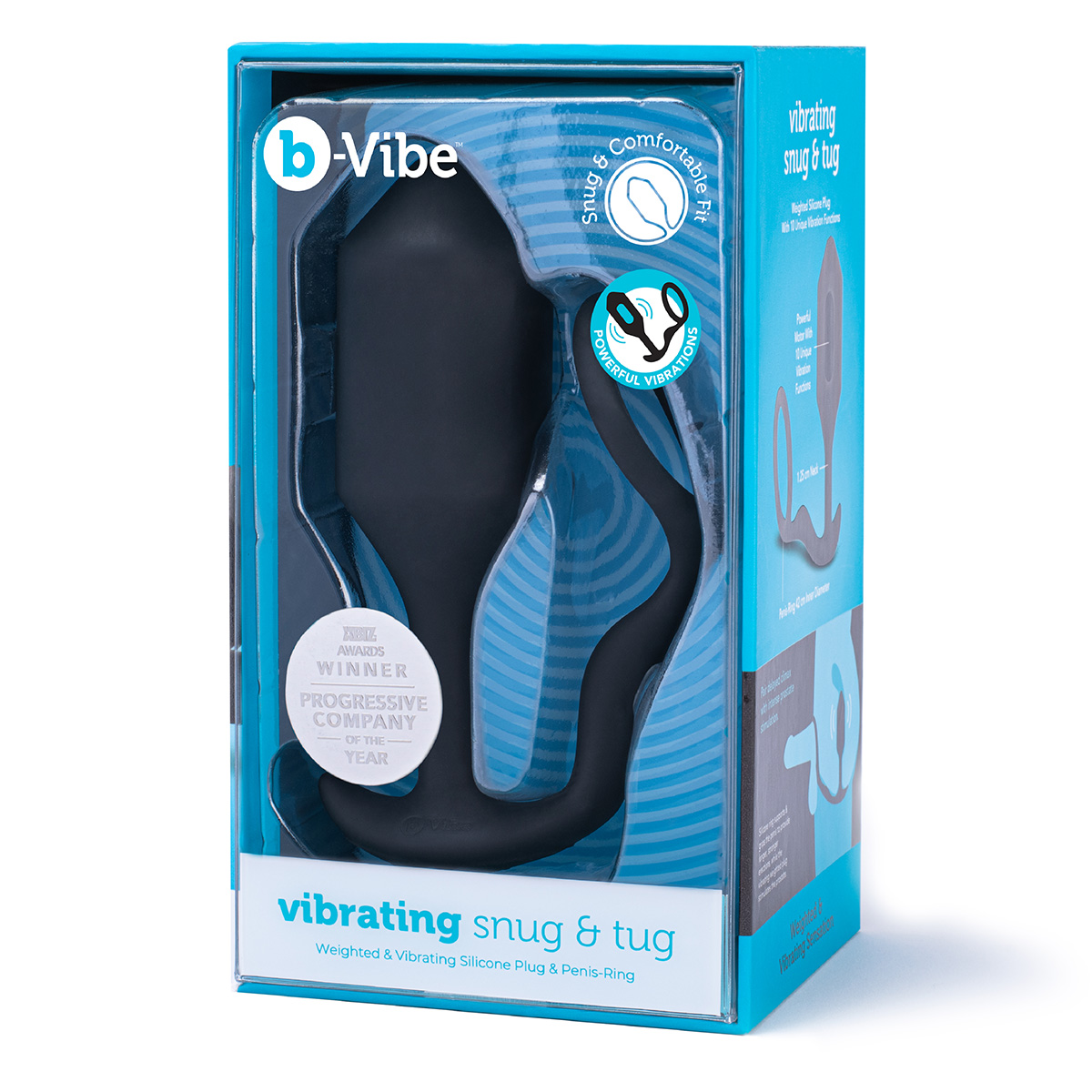 b-Vibe Вибрирующий плаг с кольцом для эрекции Vibrating Snug & Tug размер XL