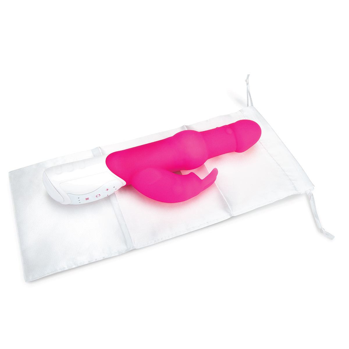 Rabbit Essentials Яркий вибратор с вращающимися бусинами PLEASURE PEARLS RABBIT розовый