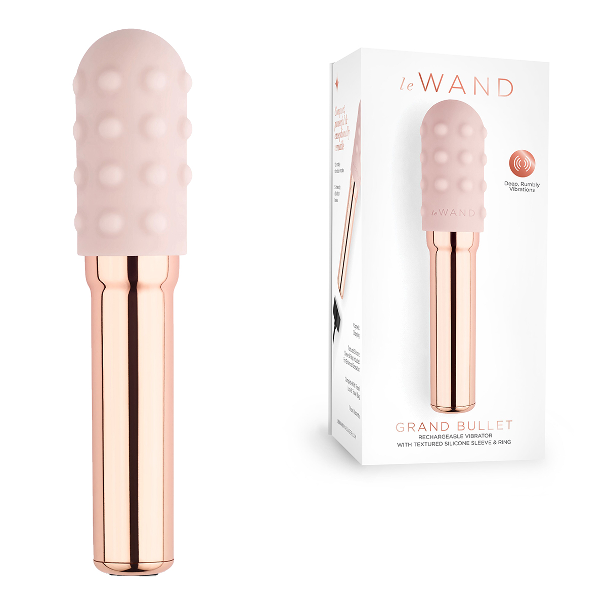 le WAND Люксовый вибратор le WAND Grand Bullet розовое золото