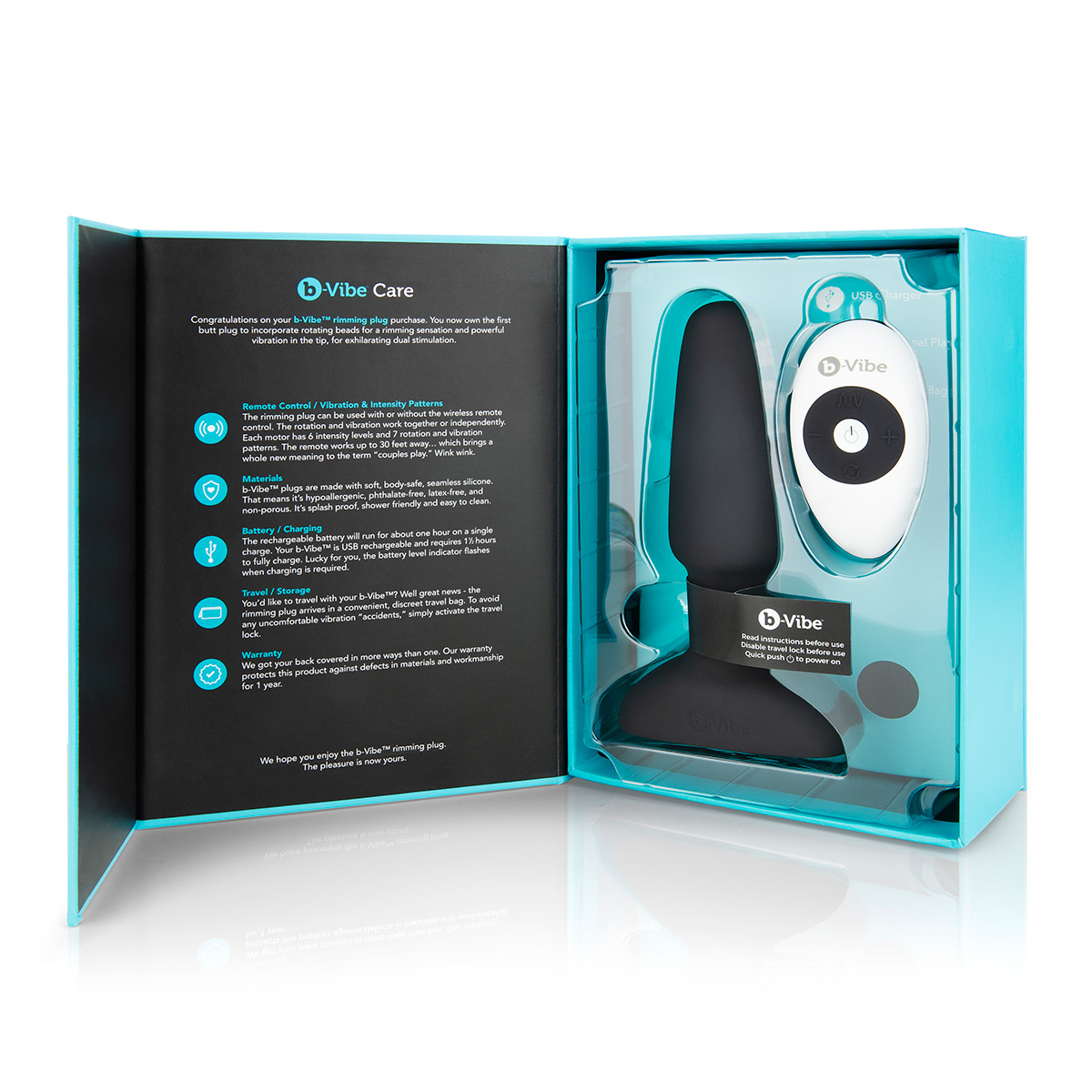 b-Vibe Анальная премиум-пробка с римминг эффектом b-Vibe Rimming Plug черная