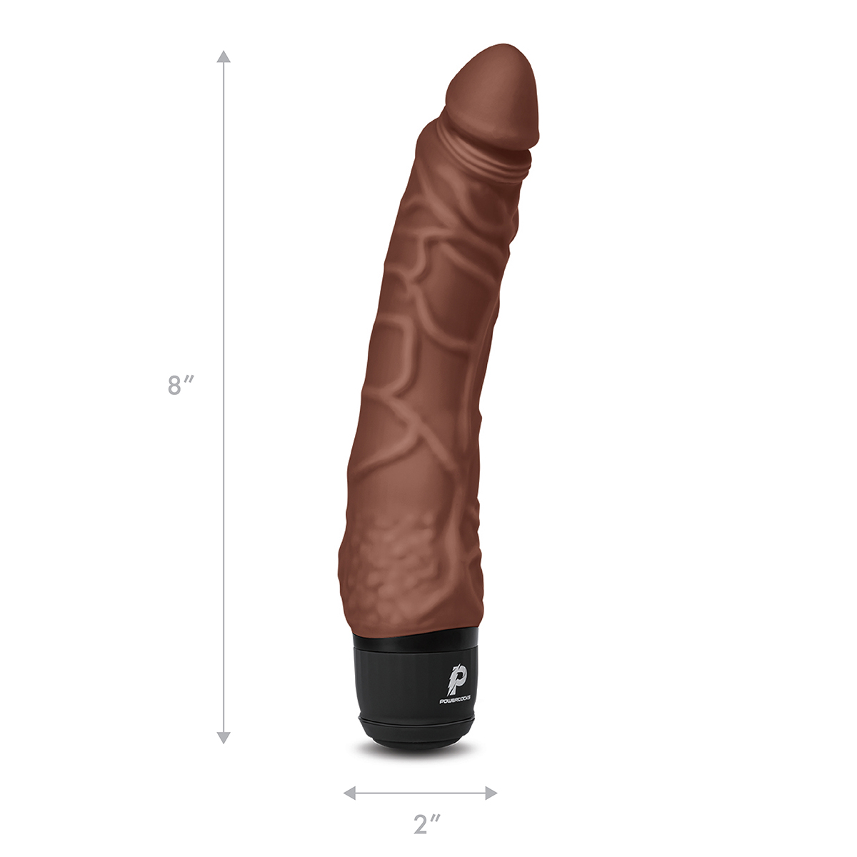 PowerCocks Универсальный вибромассажер цвет шоколад 7" Realistic Vibrator