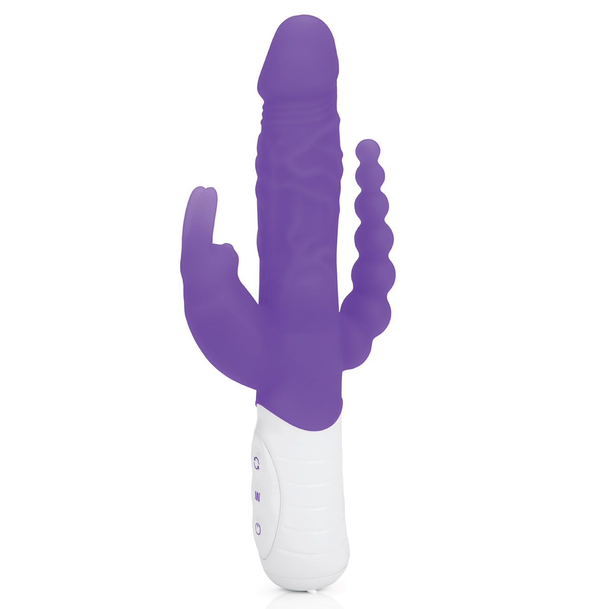 Rabbit Essentials Тонкий кролик-реалистик с двойным проникновением SLIM DOUBLE PENETRATION фиолетовый
