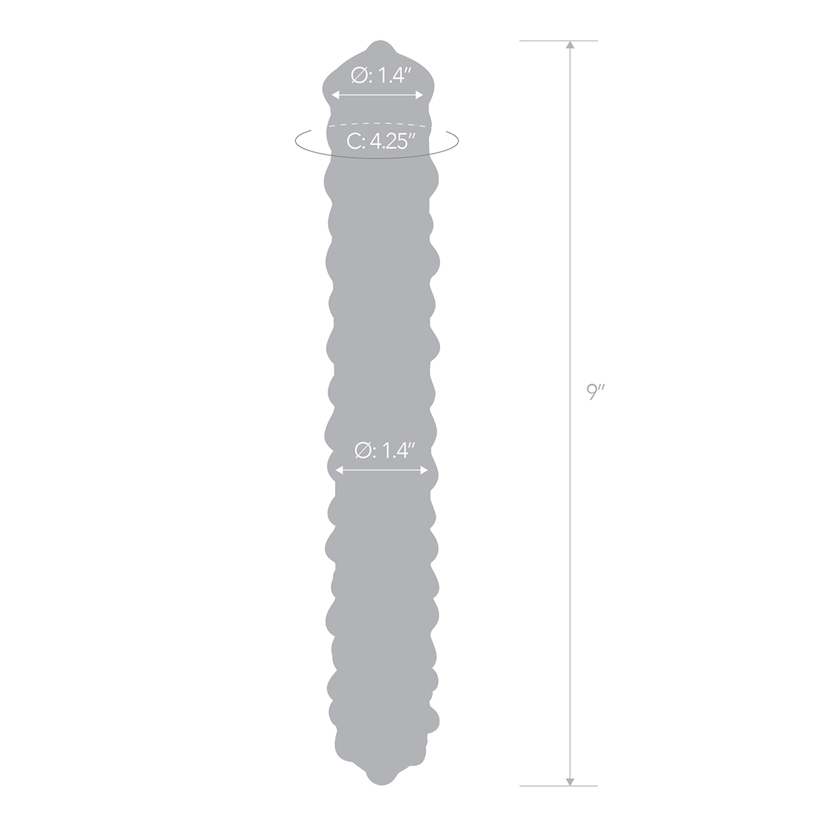 Glas Фаллоимитатор с массажными точками 9" PURPLE ROSE