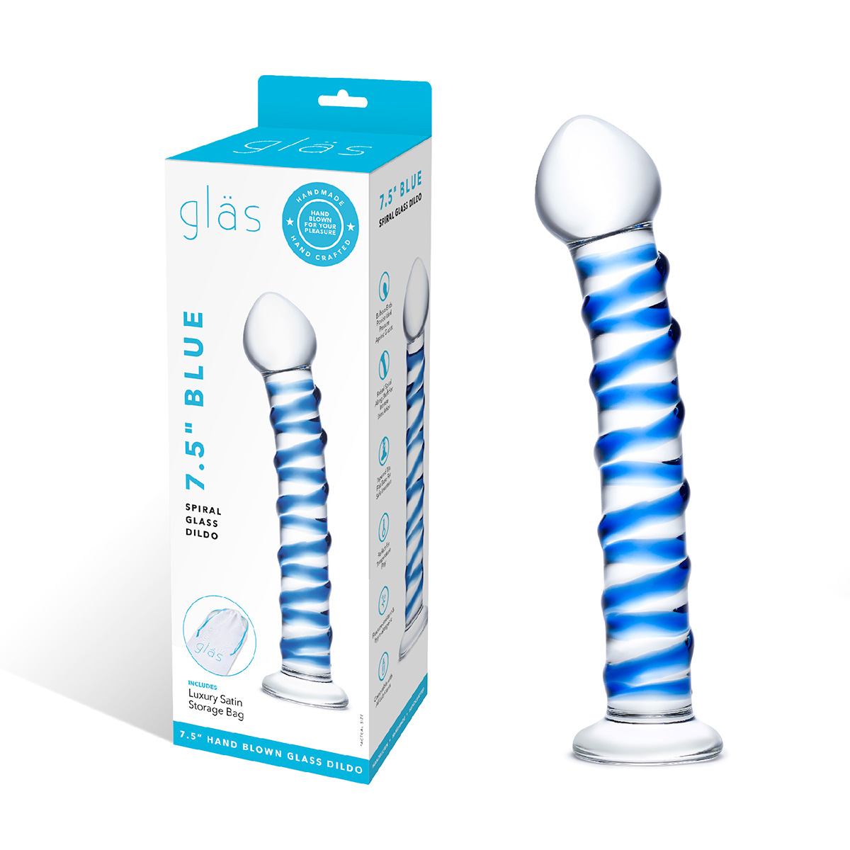 Glas Фаллоимитатор из стекла BLUE SPIRAL