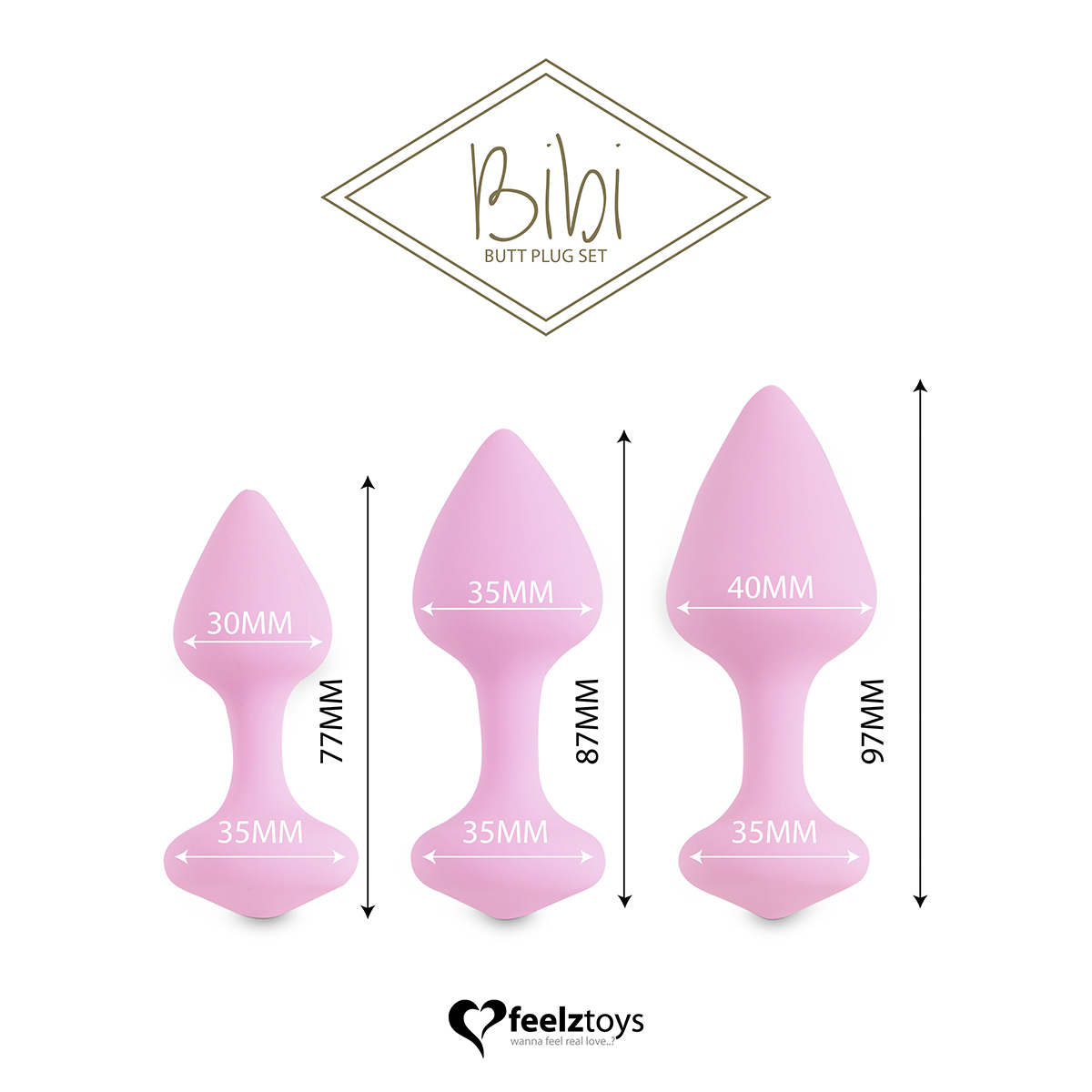 FeelzToys Набор анальных плагов Bibi Butt Plug Set розовый