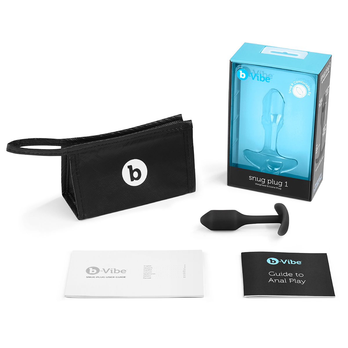 b-Vibe Профессиональная пробка для ношения B-vibe Snug Plug 1 черная