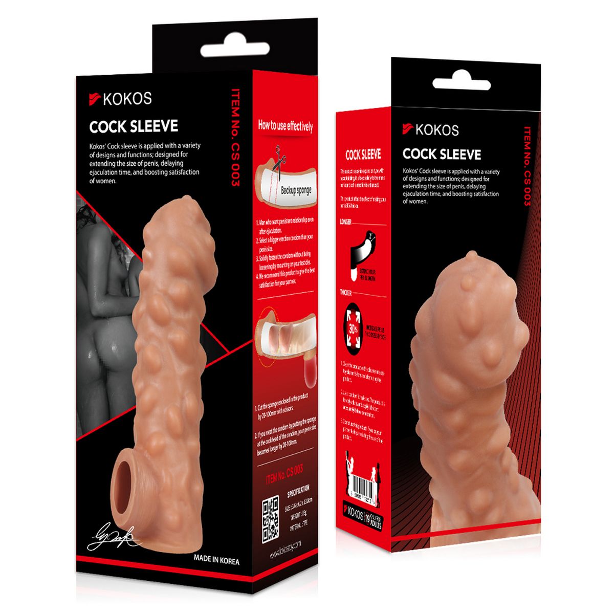 Насадка на фаллос с крупными бугорками COCK SLEEVE RES.003