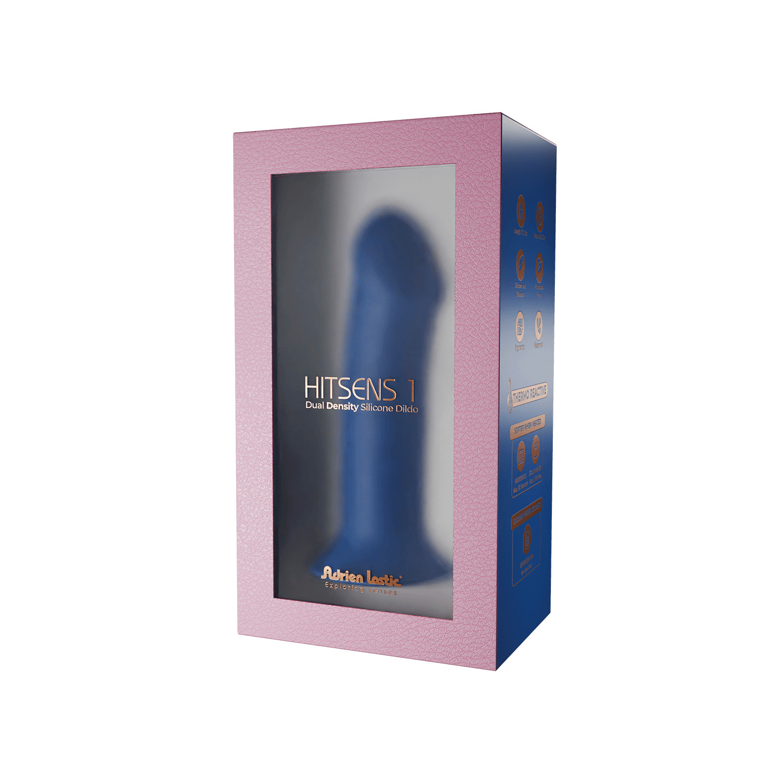 Дилдо на присоске с двойной плотностью Hitsens S01 Blue