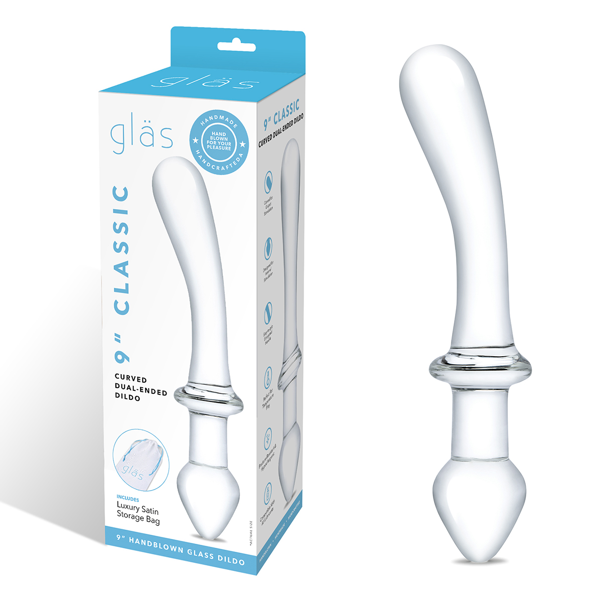 Glas Элегантный двухсторонний стимулятор 9 in CLASSIC