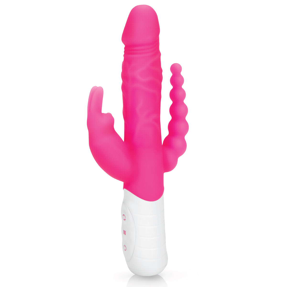 Rabbit Essentials Тонкий кролик-реалистик с двойным проникновением SLIM DOUBLE PENETRATION розовый