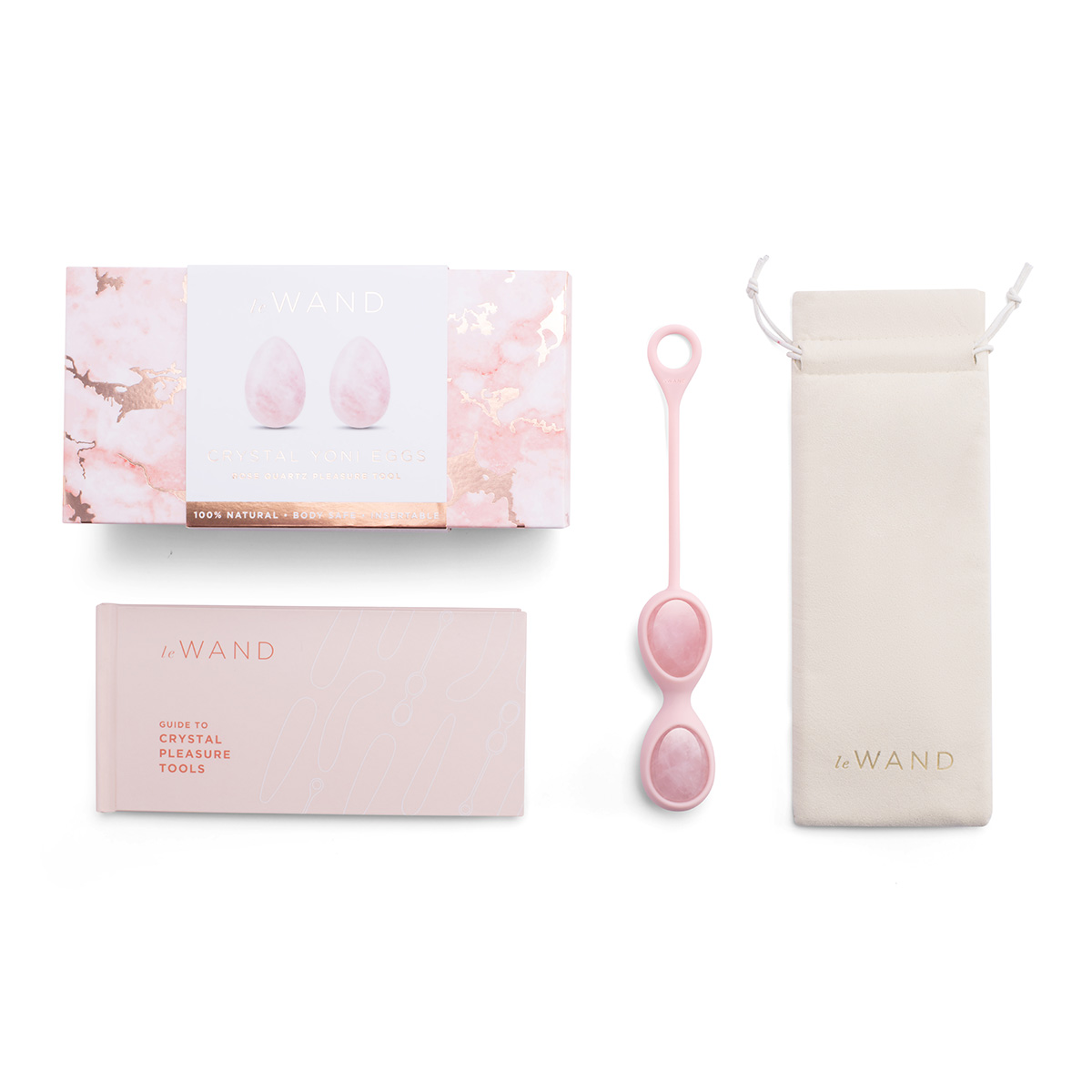 le WAND Массажеры для техники йони le WAND Crystal Yoni eggs розовый кварц