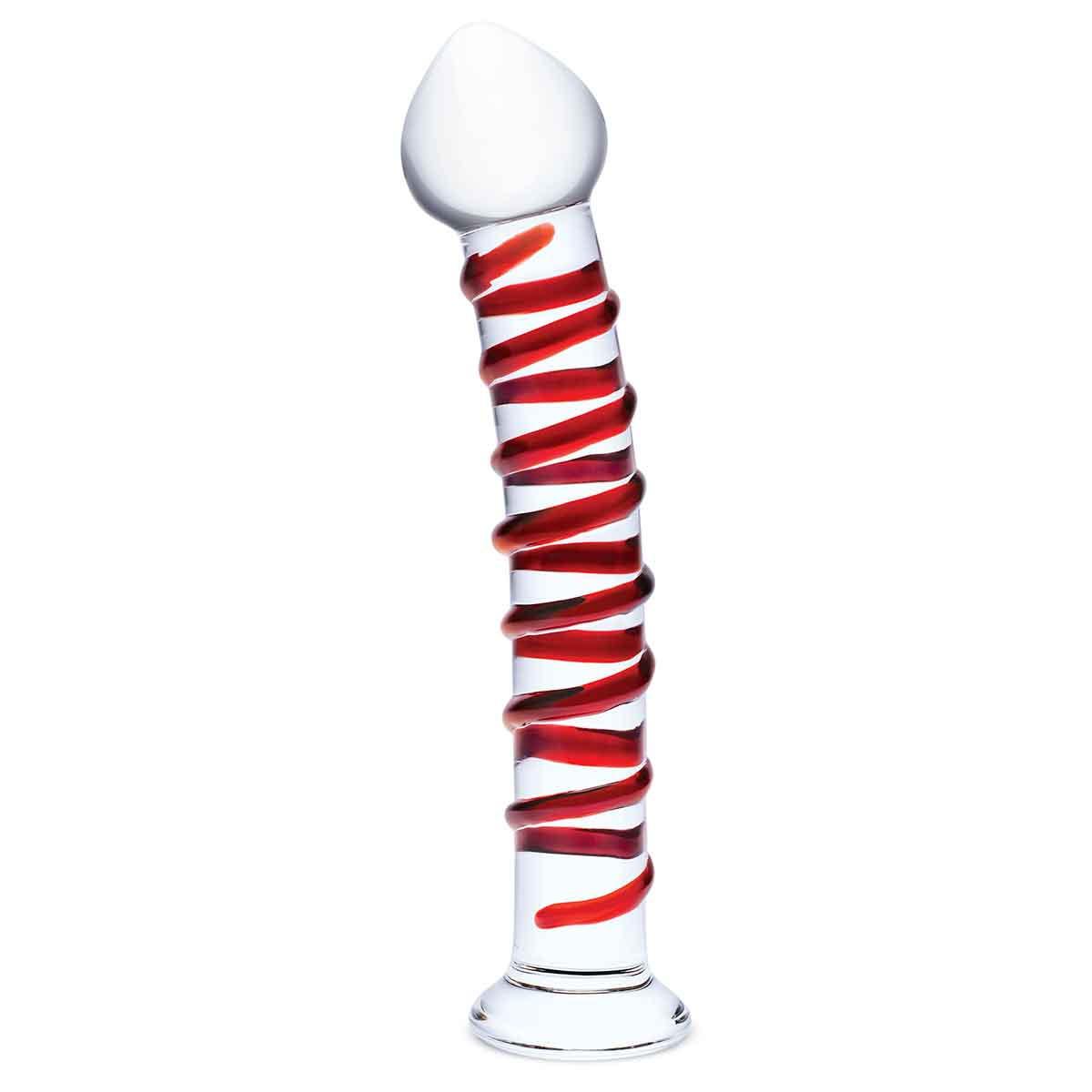 Glas Большой стимулятор с красной спиралью 10in MR. SWIRLY DILDO