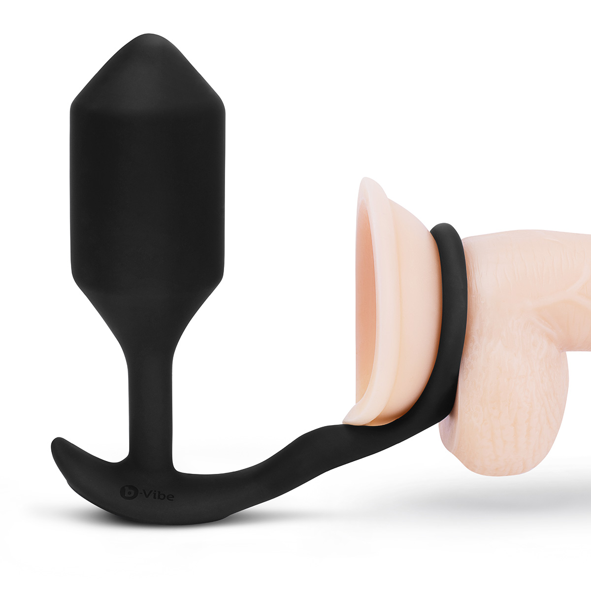 b-Vibe Вибрирующий плаг с кольцом для эрекции Vibrating Snug & Tug размер XL
