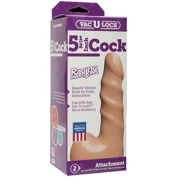 Насадка Харнесс с мошонкой Vac-U-Lock™ - 5.5 Raging Hard-On Cock - Vanilla