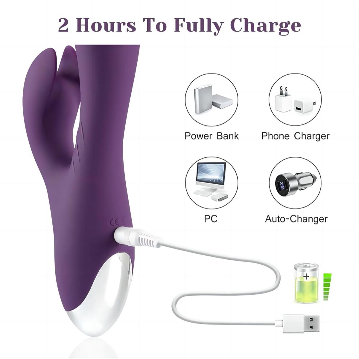 Tracy's Dog Вибромассажер для клитора и G-точки фиолетовый Jade Rabbit Vibrator