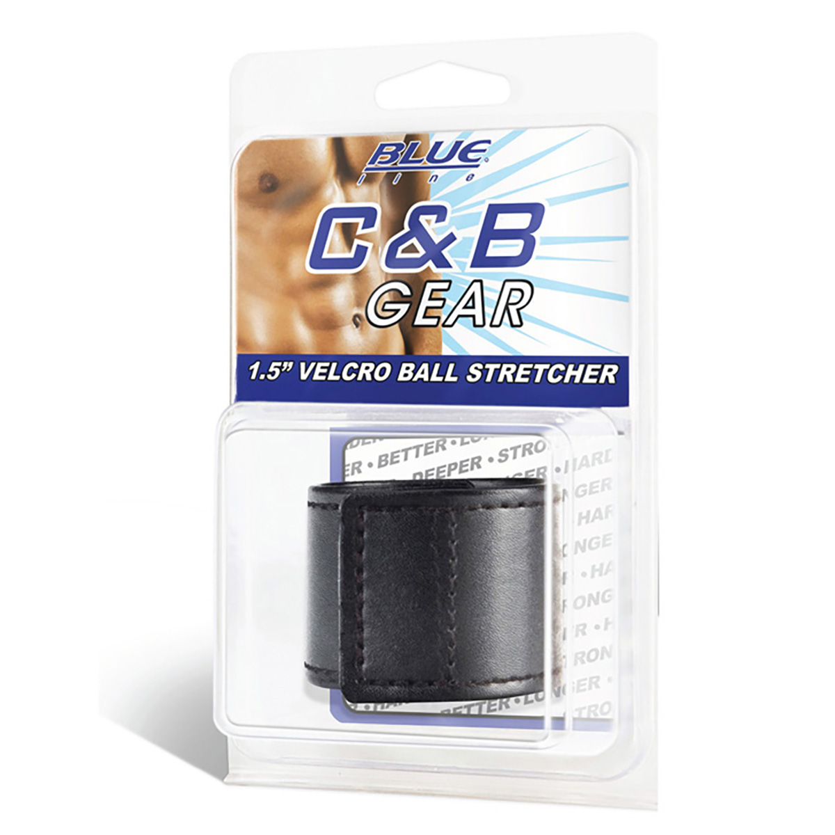 BlueLine Хомут-утяжка для мошонки из искусственной кожи на липучке VELCRO BALL STRETCHER