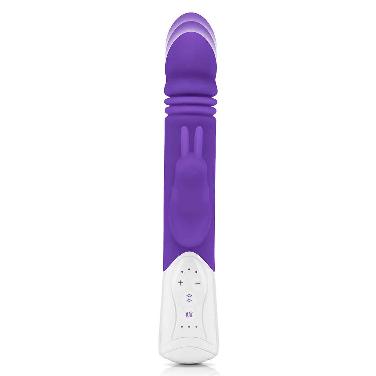 Rabbit Essentials Пульсирующий фиолетовый вибромассажер с двумя виброэлементами G-SPOT THRUSTING RABBIT