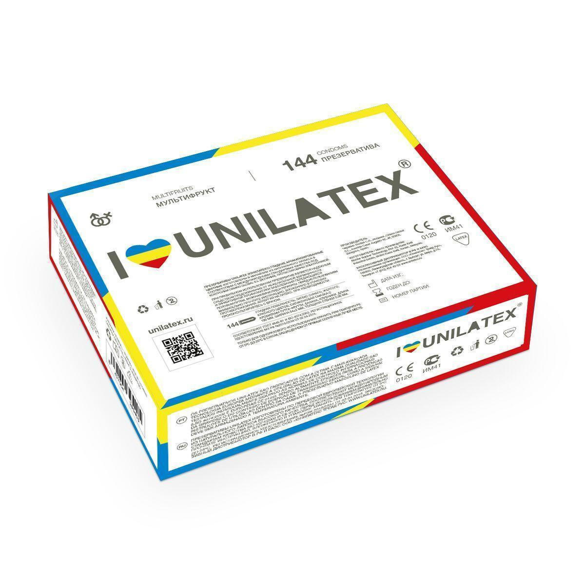 Unilatex Мультифруктовые презервативы Unilatex® Multifruits 1 блок (144 шт)