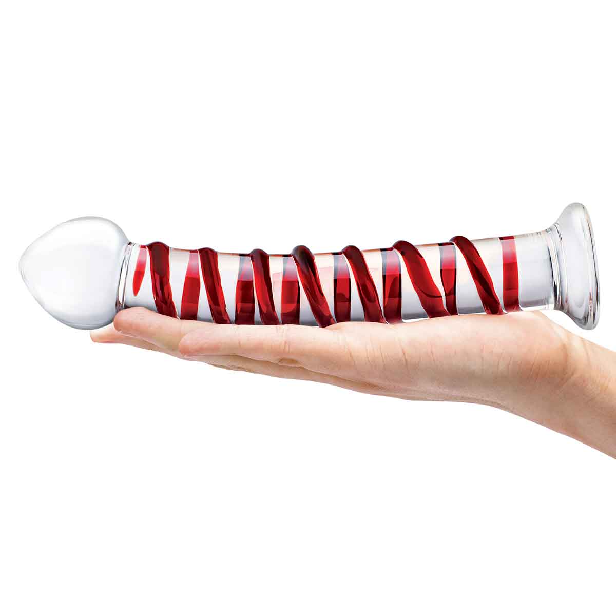 Glas Большой стимулятор с красной спиралью 10in MR. SWIRLY DILDO