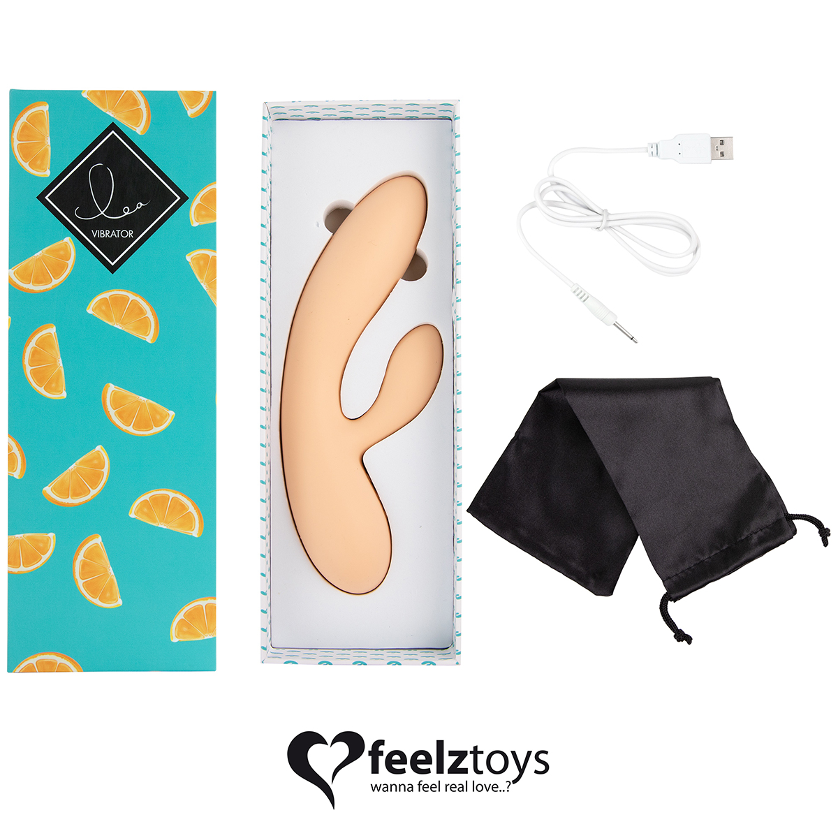 FeelzToys Вибромассажер с двумя независимыми моторами Lea Rabbit Vibrator Citrus