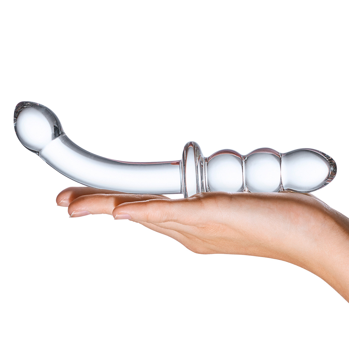 Glas Ребристый двойной анально-вагинальный фаллос Ribbed G-Spot