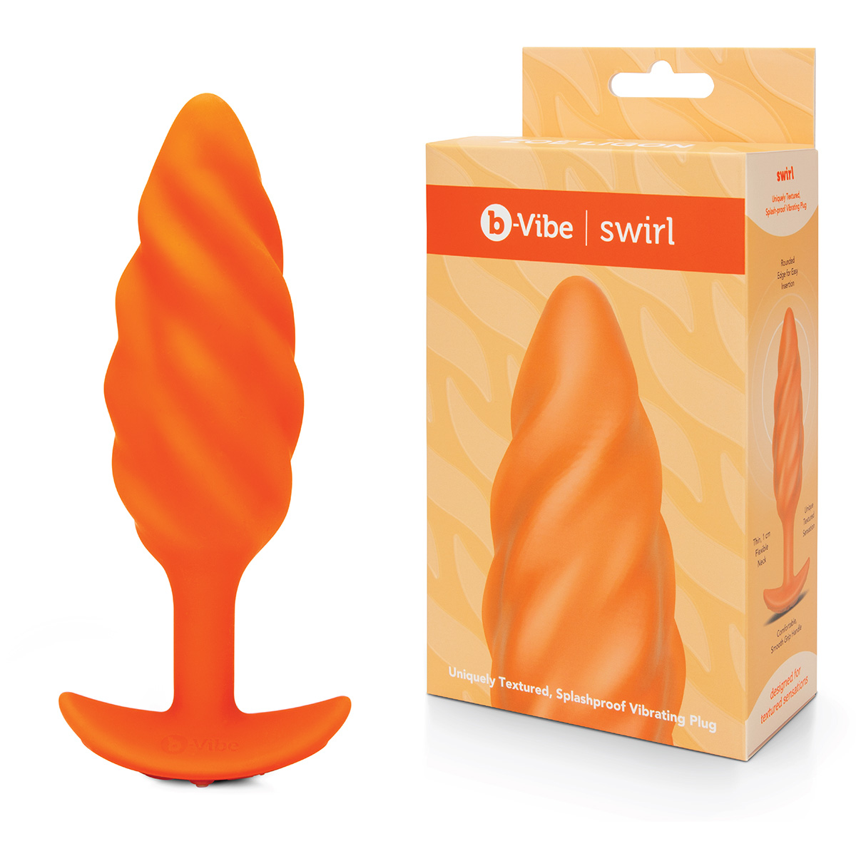 b-Vibe Спиральный текстурированный анальный плаг с вибрацией от b-Vibe Swirl