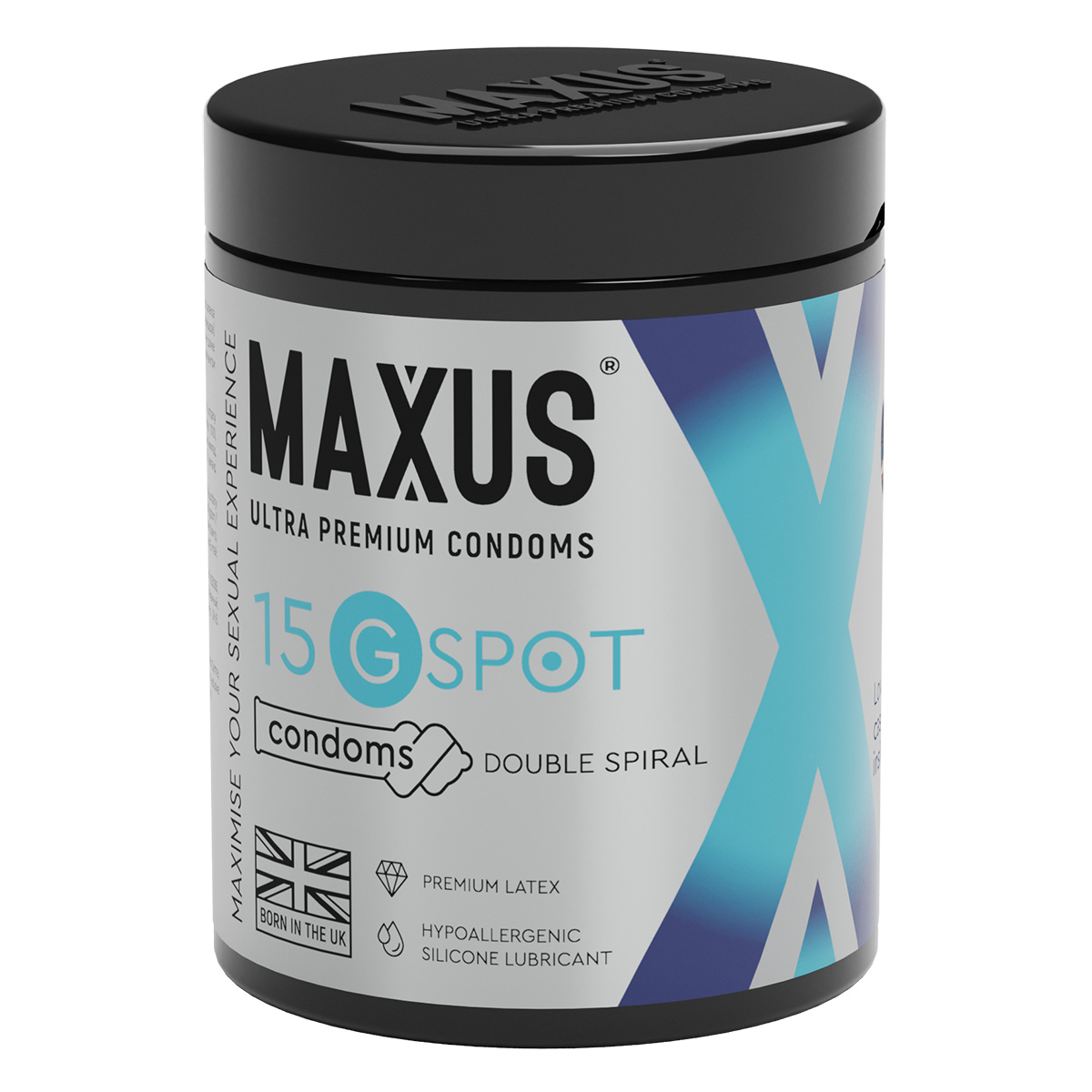 Maxus Презервативы с двойной спиралью MAXUS G Spot №15 в большом кейсе